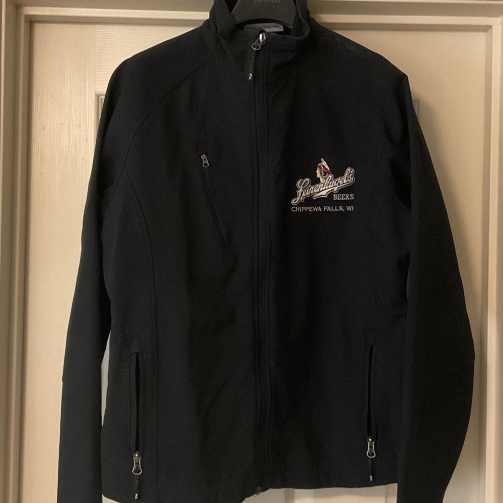 Ladies Leinenkugel / Port Authority Black Soft-Shell Jacket (size Medium)